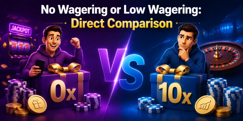 No Wagering or Low Wagering Direct Comparison