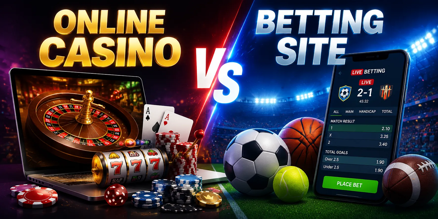 Online Casino Vs Betting Site Differences, Payouts And Value Compared